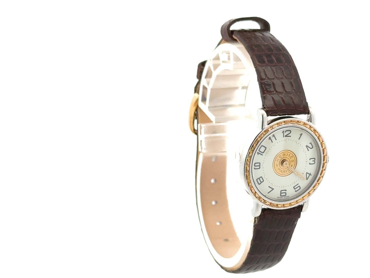 Hermès Exotic Lizard Watch! Hermes Serie Quartz Watch | Lizard Strap | Solitaire  main image 4