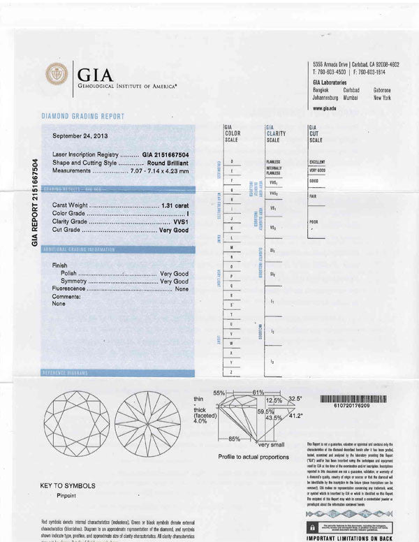 GIA certified round cut diamond