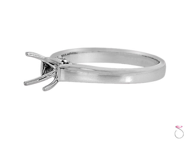 4 prong engagement ring setting in 18K white gold