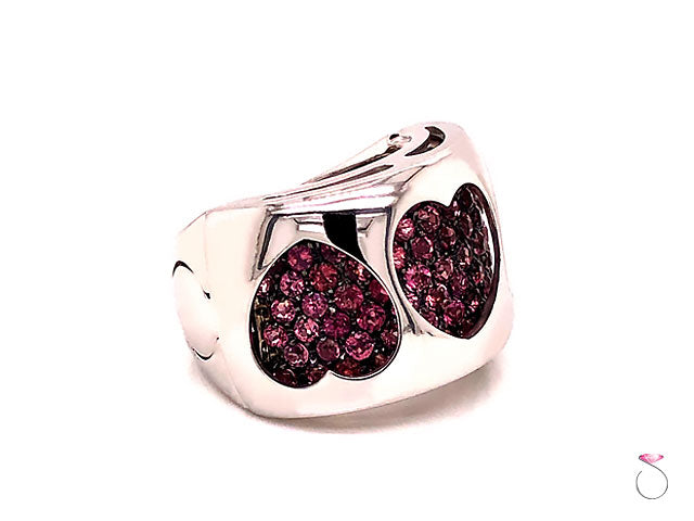 Designer Pink Tourmaline Convertible Hearts Ring By Assor Gioielli