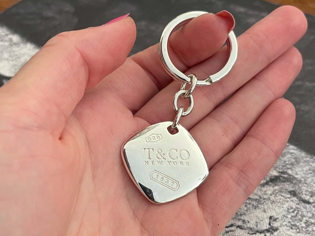 Shop Tiffany & Co. Sterling Silver Keychain | Solitaire Jewelers