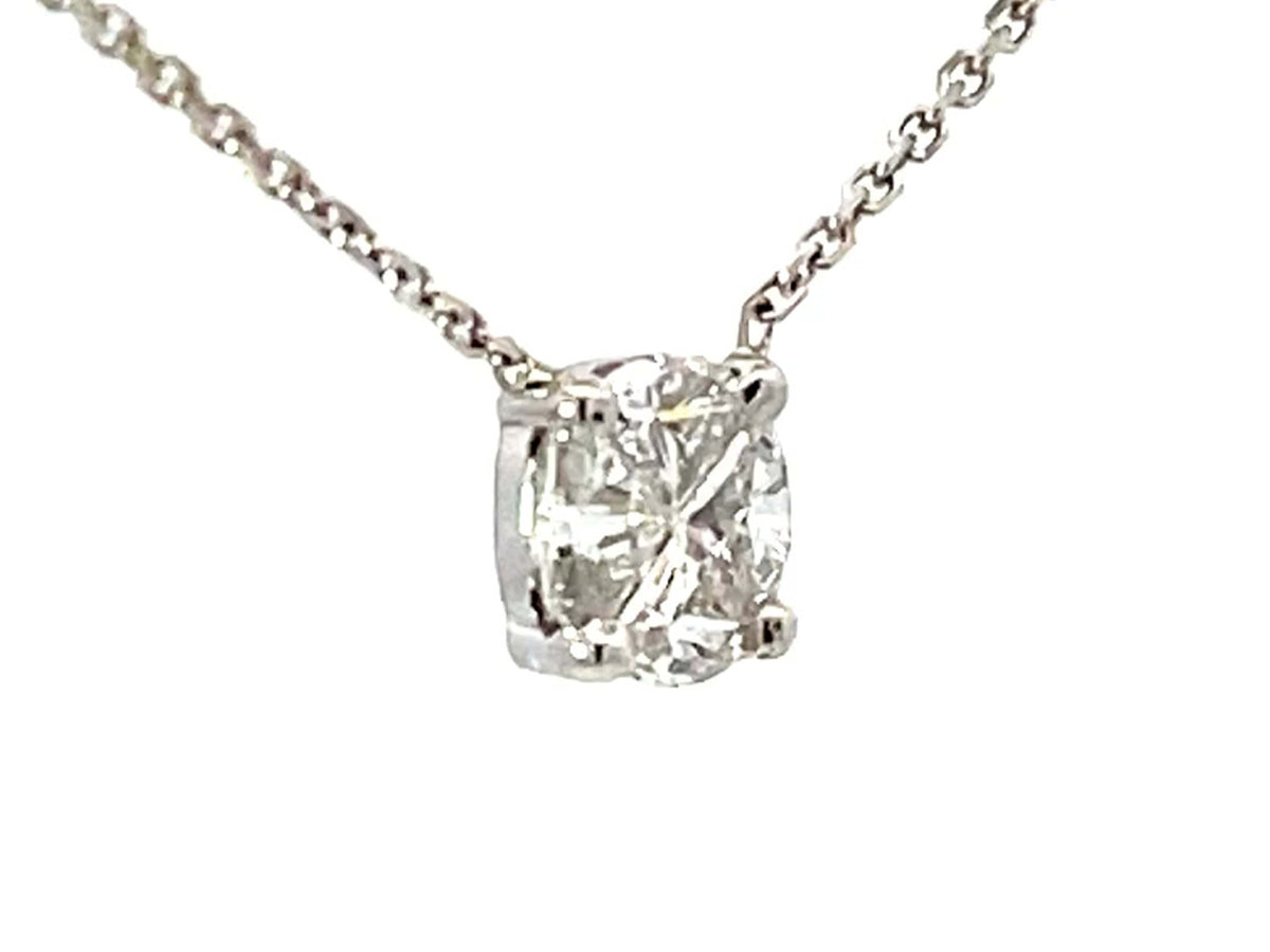 Shop Piecut Diamond Necklace Solid 18k White Gold SOLITAIRE JEWELERS