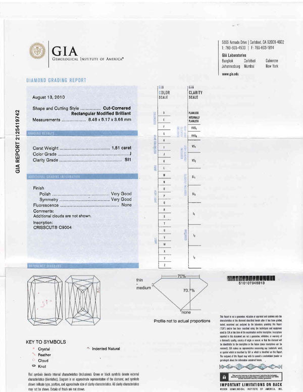 Christopher Designs Crisscut GIA Certified Emerald Cut Diamond