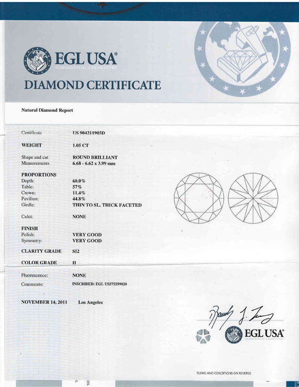 Round shape diamonds online sale certified