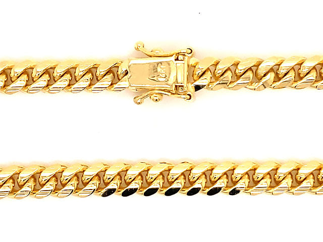 Premium 14K Yellow Gold Miami Cuban Chain Solitaire Jewelers
