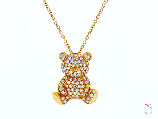 Diamond set billy bear silver necklace - Alex Bros Jewellers
