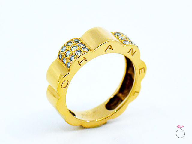Chanel Bouton De Camélia Diamond Flower 18k White Gold Ring