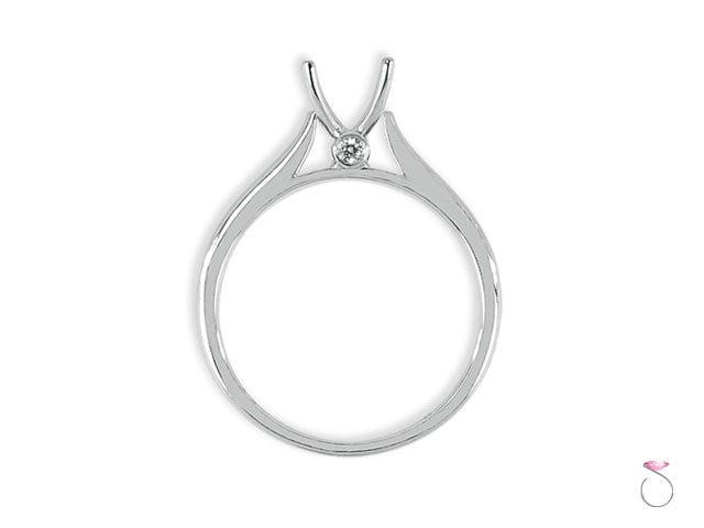 Solitaire Diamond Engagement Ring Setting 18K White Gold