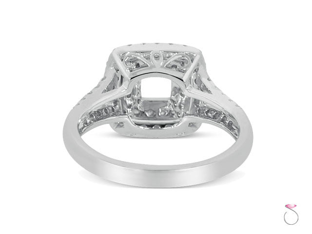 Split shank engagement ring setting with no center stone