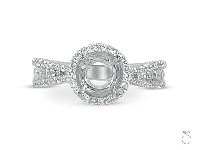 Diamond 0.60ct Round Halo Engagement Ring Setting in 18K