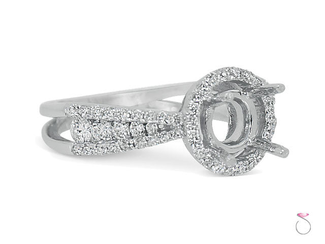 Diamond Halo White gold engagement ring