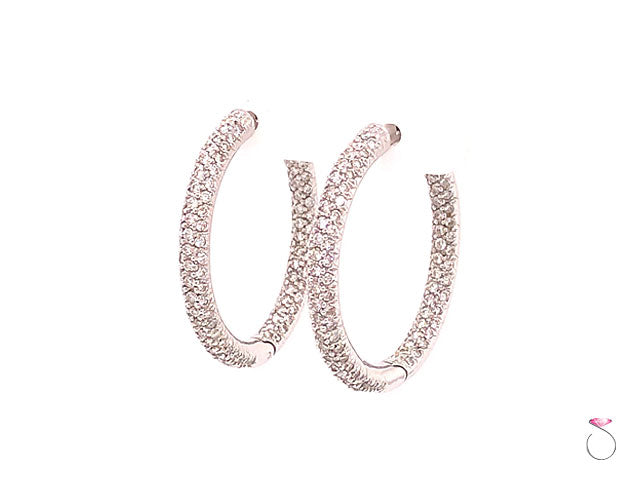 Designer Diamond Pave' Hoop Earrings