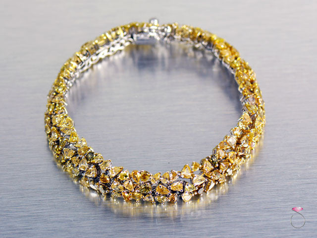 14.25 ct. Fancy Intense Yellow Diamond Bracelet in 18K Gold