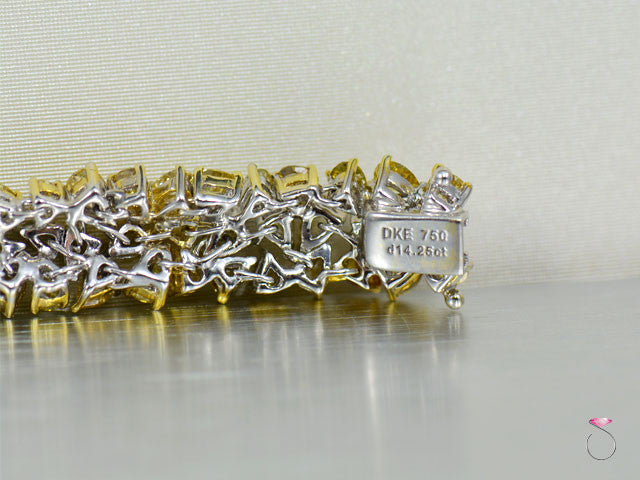 14.25 ct. Fancy Intense Yellow Diamond Bracelet in 18K Gold