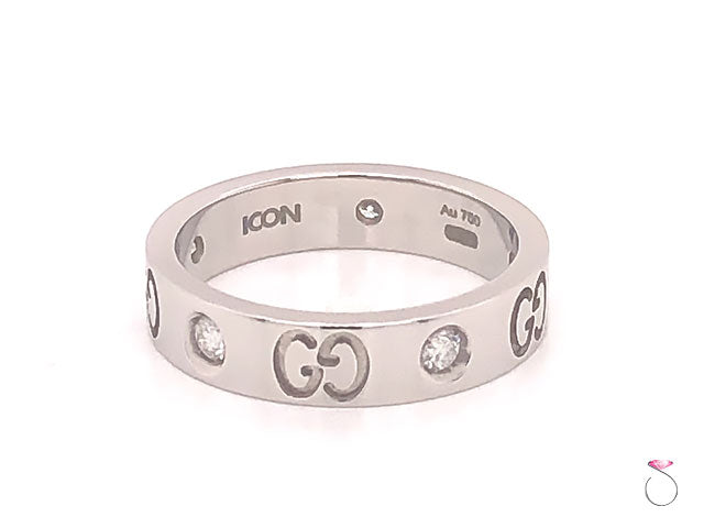 Gucci 5 Diamond Icon Band Ring, 18K Gold Ring | Solitaire Jewelers
