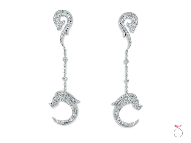 Diamond Gold Dolphin Earrings online sale Hawaii