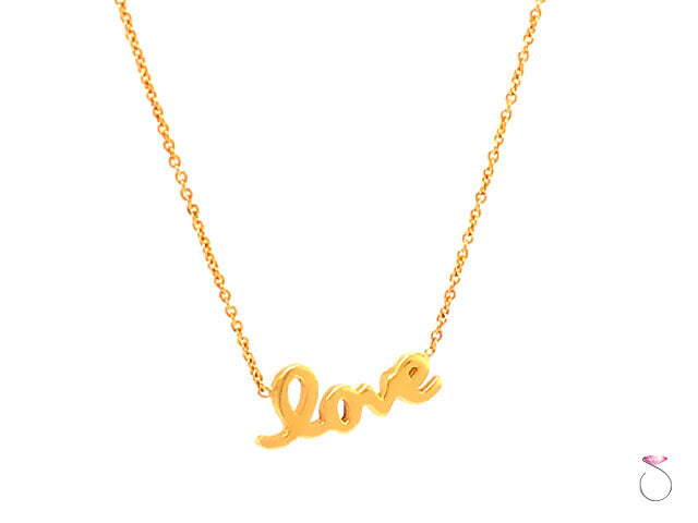 Roberto Coin Love Necklace, 18K Yellow Gold. Roberto Coin Love Pendant on Chain