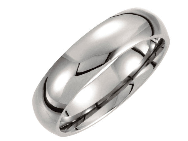 Titanium 6mm Domed Polished Band Ring