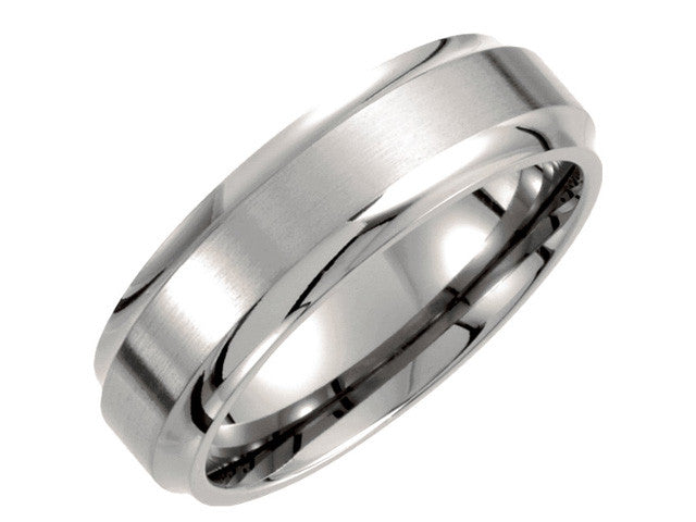 Titanium 7mm Beveled Edge Band Ring