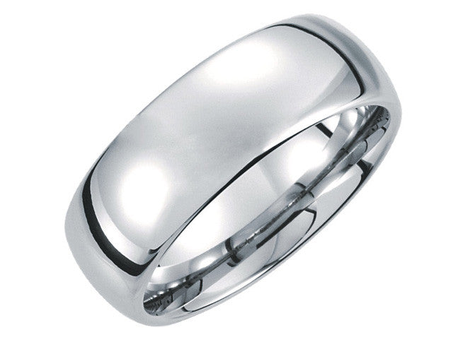 White Tungsten 8.3mm Domed Band | Solitaire Jewelers – SOLITAIRE JEWELERS