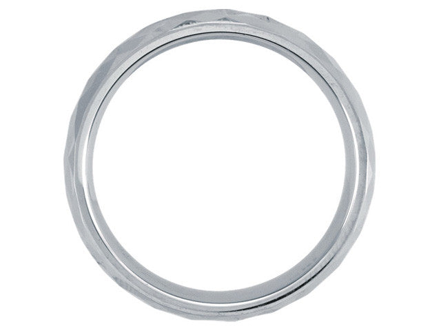 White Tungsten 8.3mm Diamond Cut Faceted Band