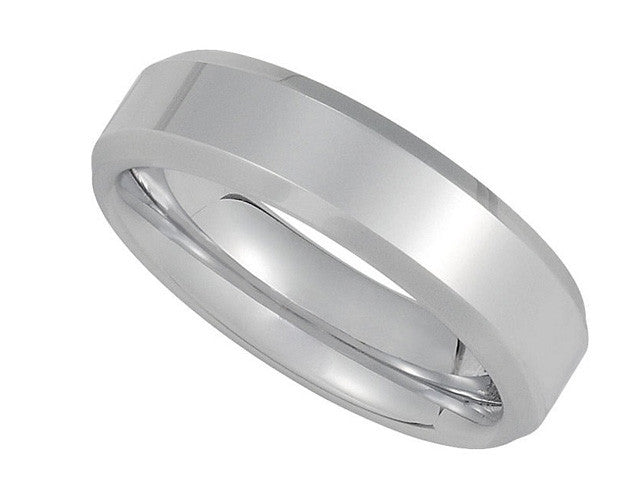 The Best Wedding Rings,White Tungsten 6.3mm Beveled Band