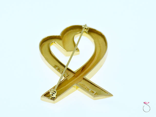 Tiffany & Co Large Paloma Picasso 18k Yellow Gold Heart Pin Brooch