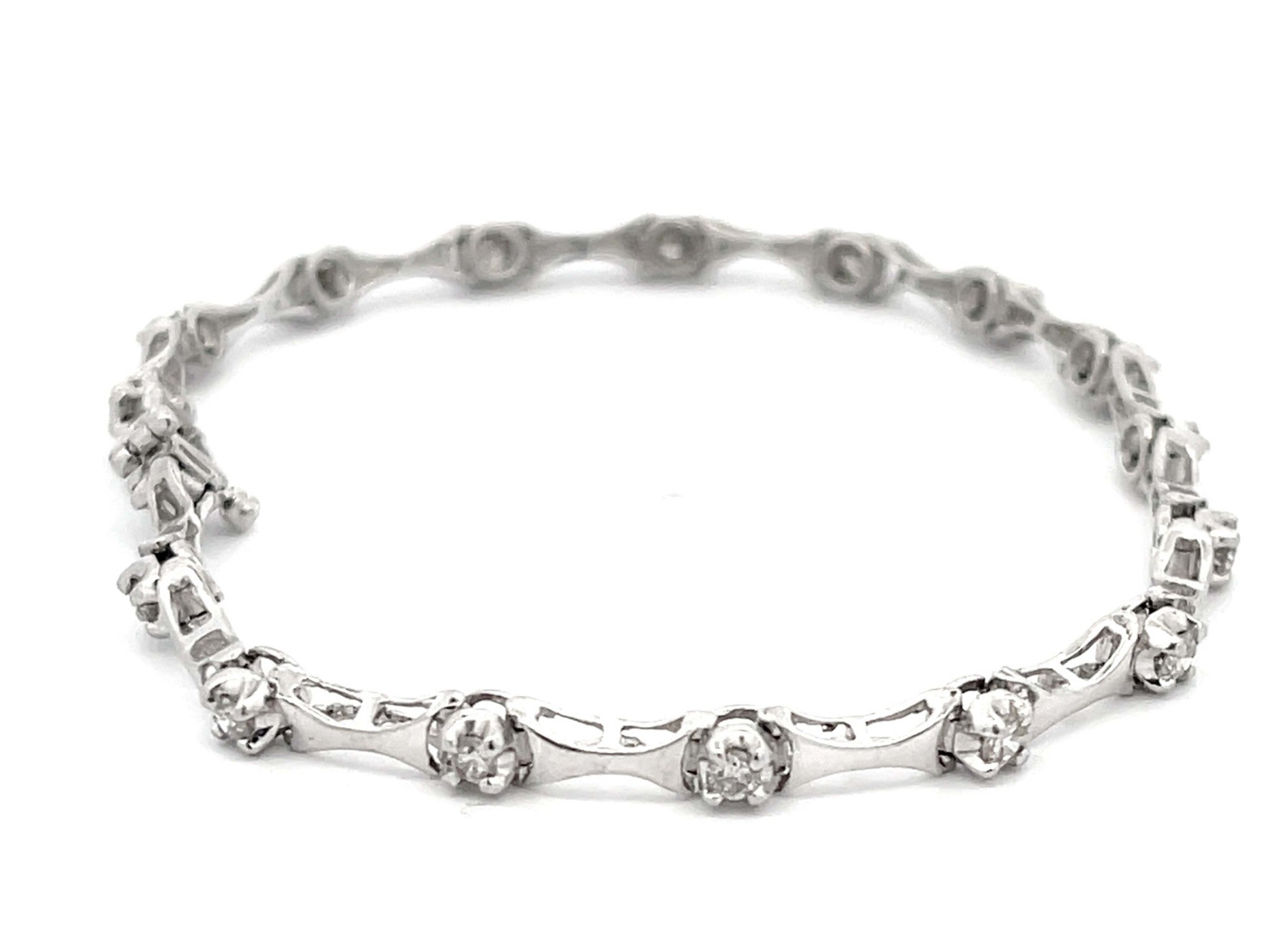 Diamond Link Bracelet in Platinum