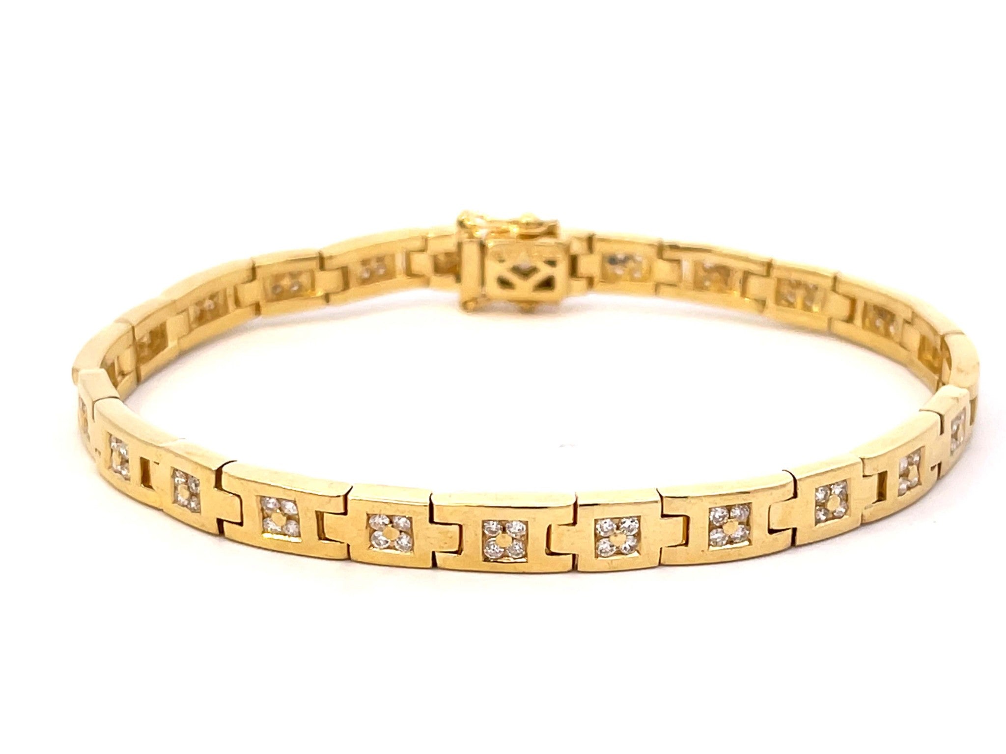 Diamond Link Bracelet in 14k Yellow Gold