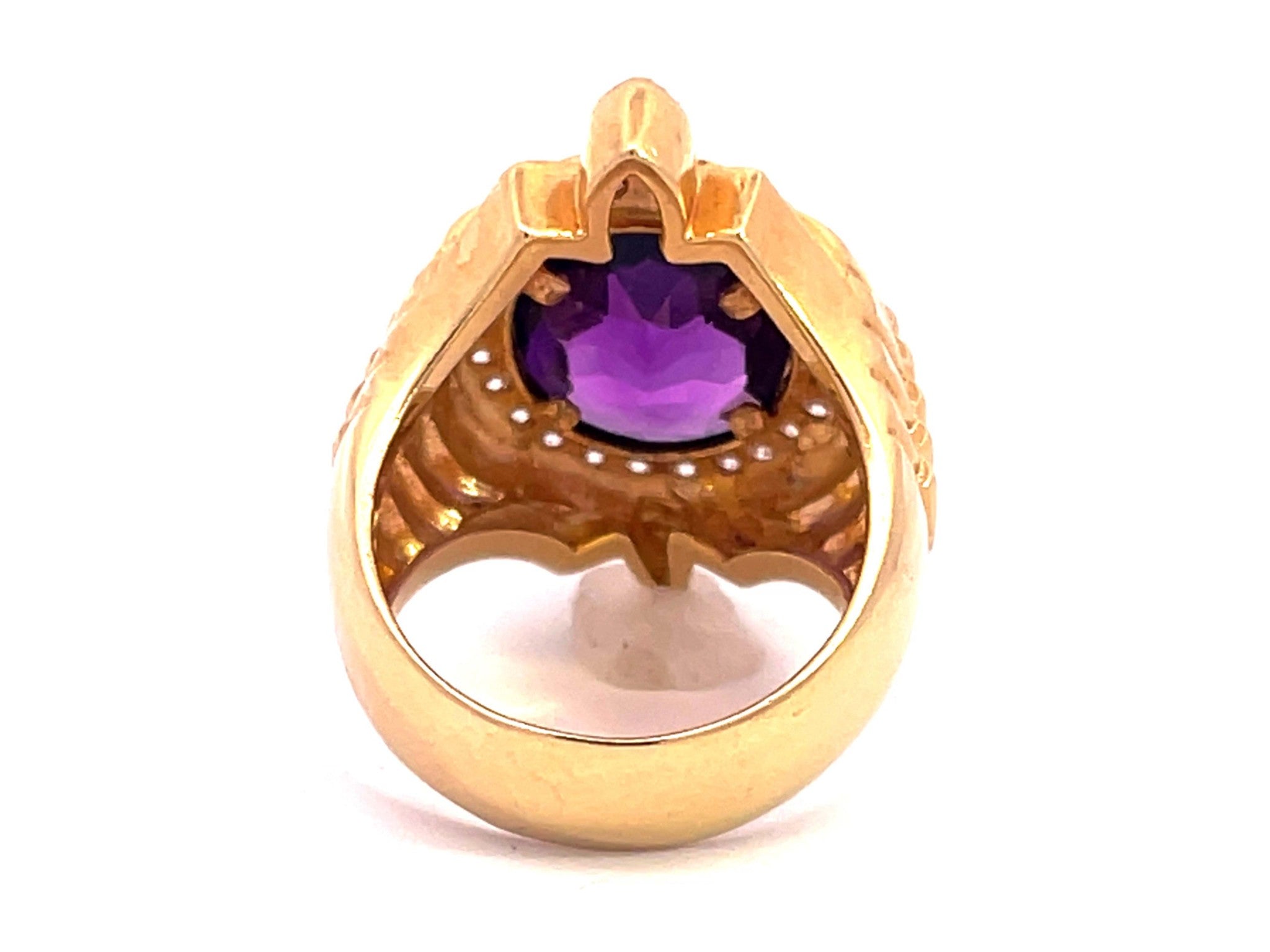 Amethyst Turtle Rolex Ring in 18k Yellow Gold