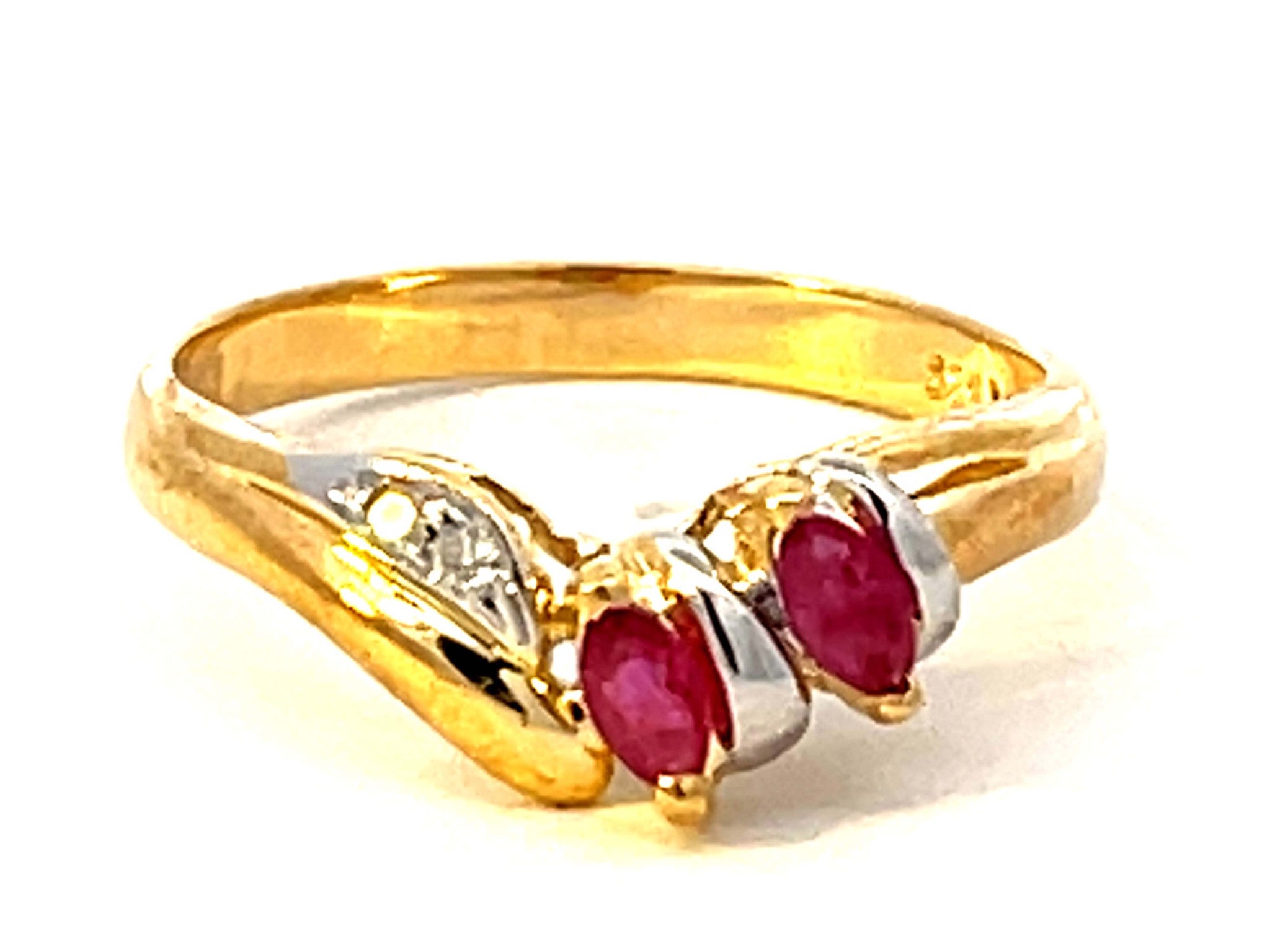 Ruby Diamond Ring in 14k Yellow Gold