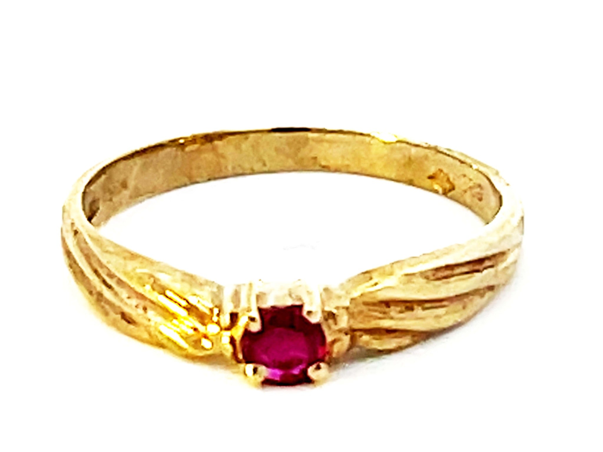 Red Ruby Ring in 14k Yellow Gold