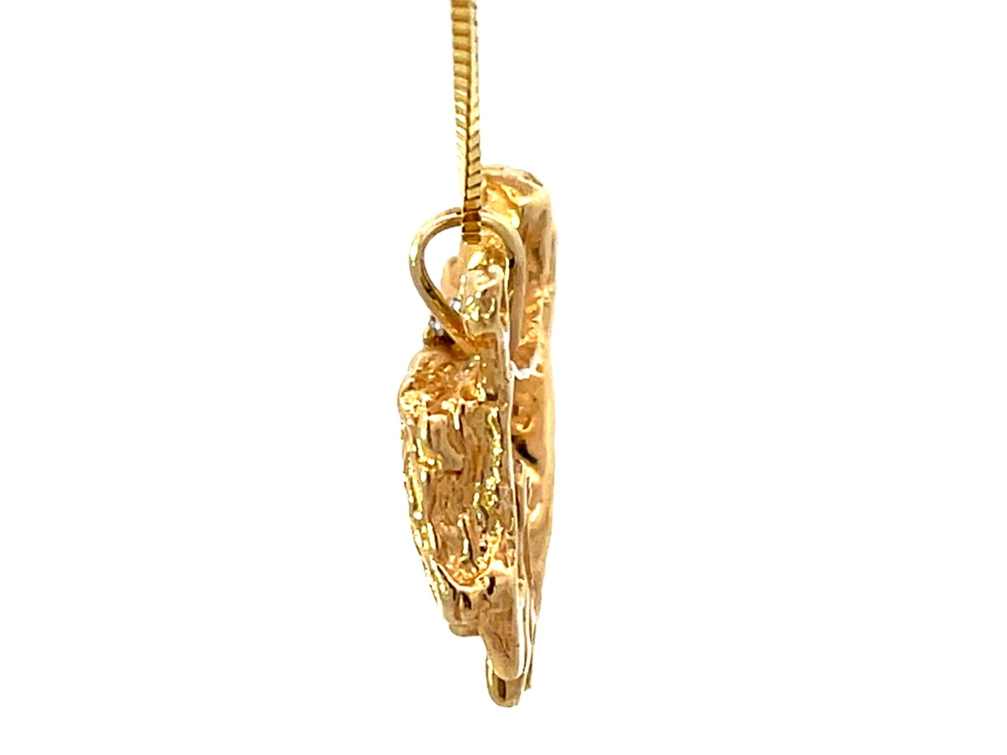 14K Solid Gold Poodle Diamond Dog Necklace