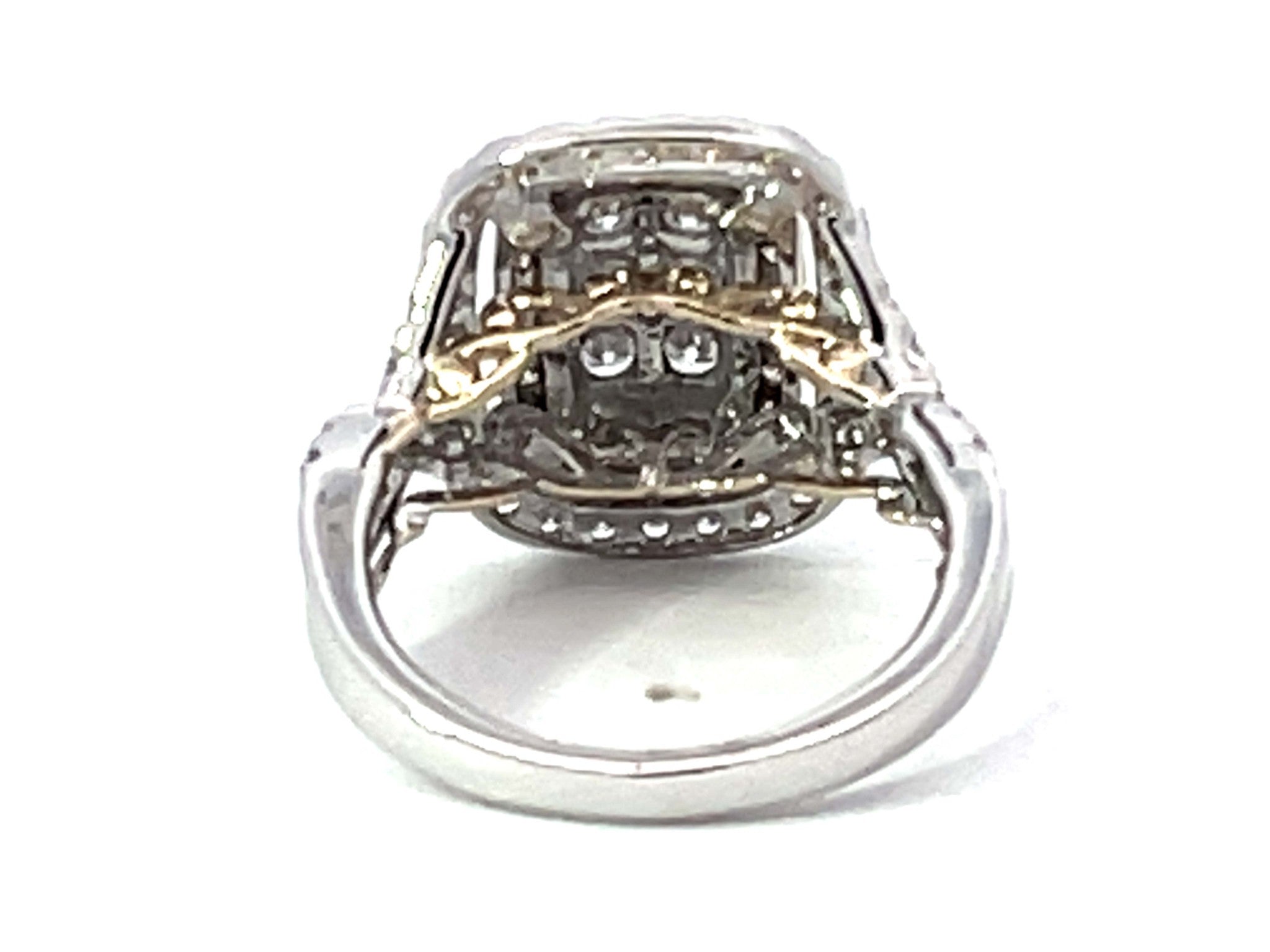 Brilliant Diamond Cluster Double Halo Ring 10K Gold