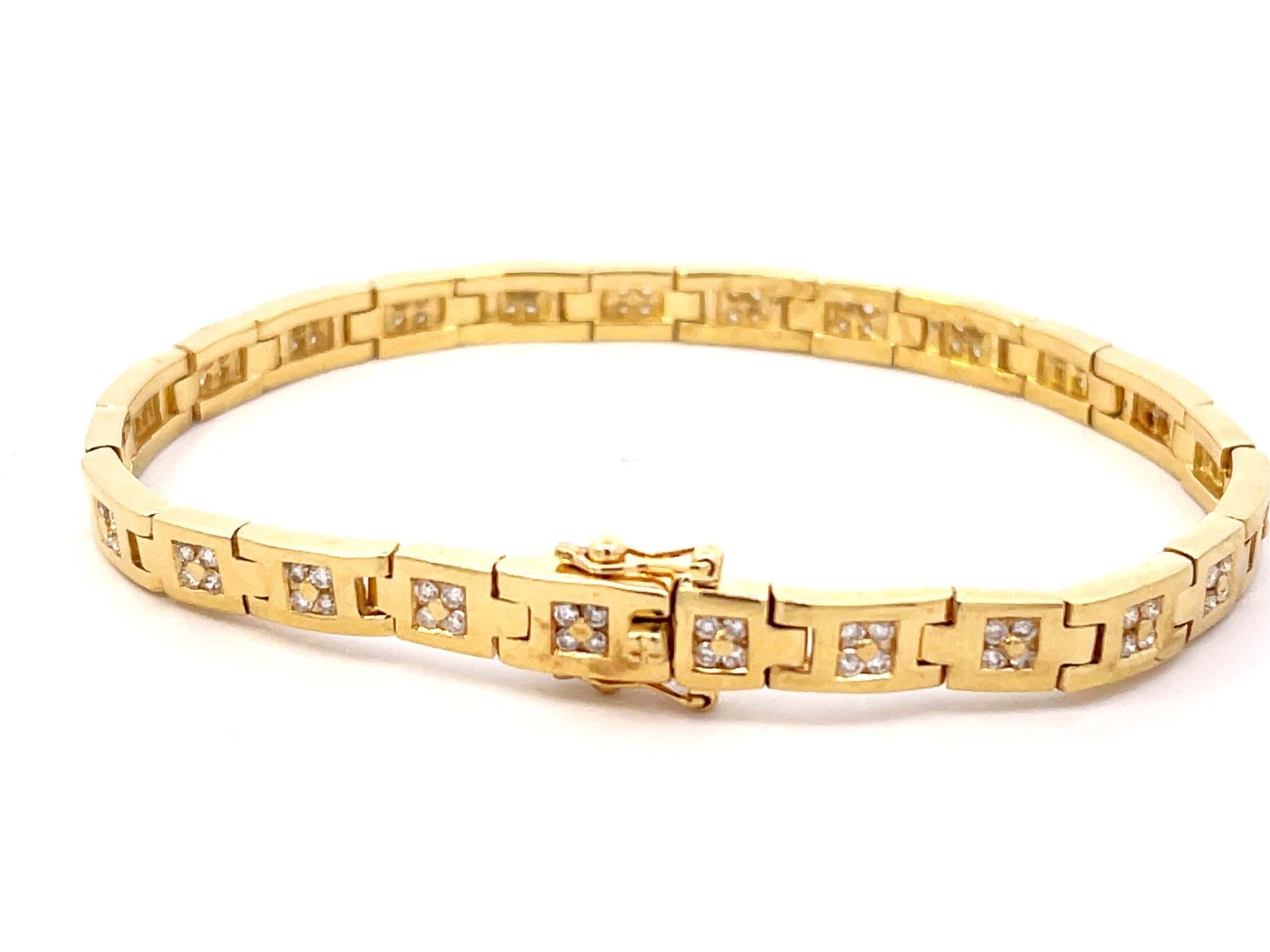 Diamond Link Bracelet in 14k Yellow Gold