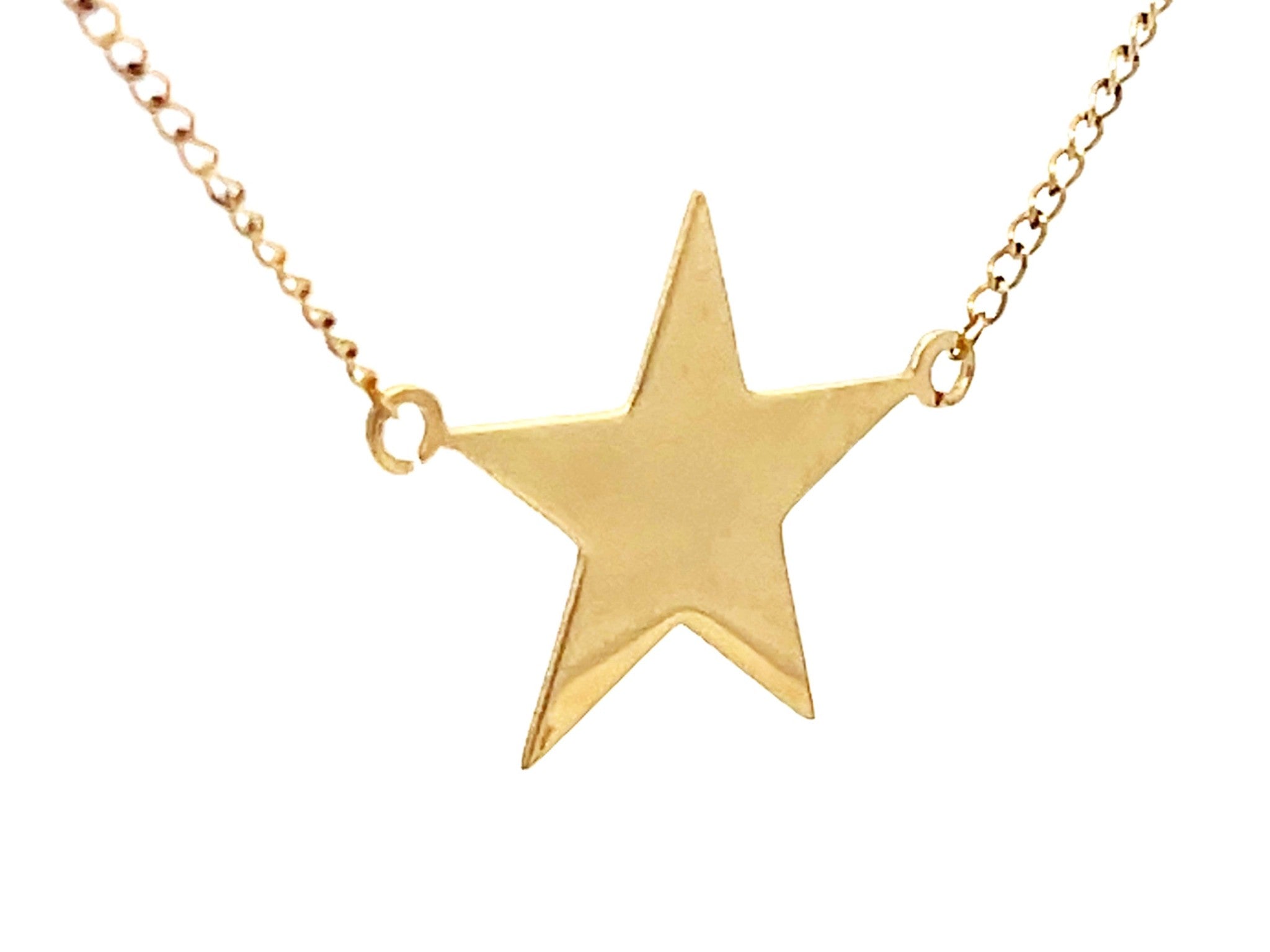 18 mm Star Necklace in 14k Yellow Gold