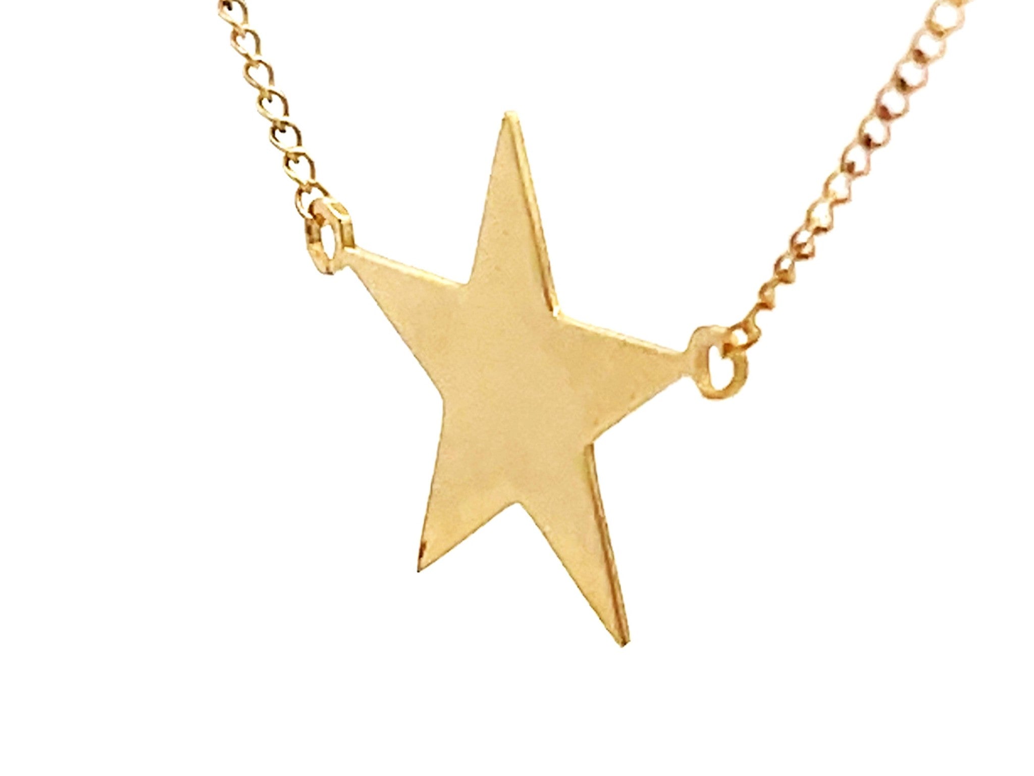 18 mm Star Necklace in 14k Yellow Gold
