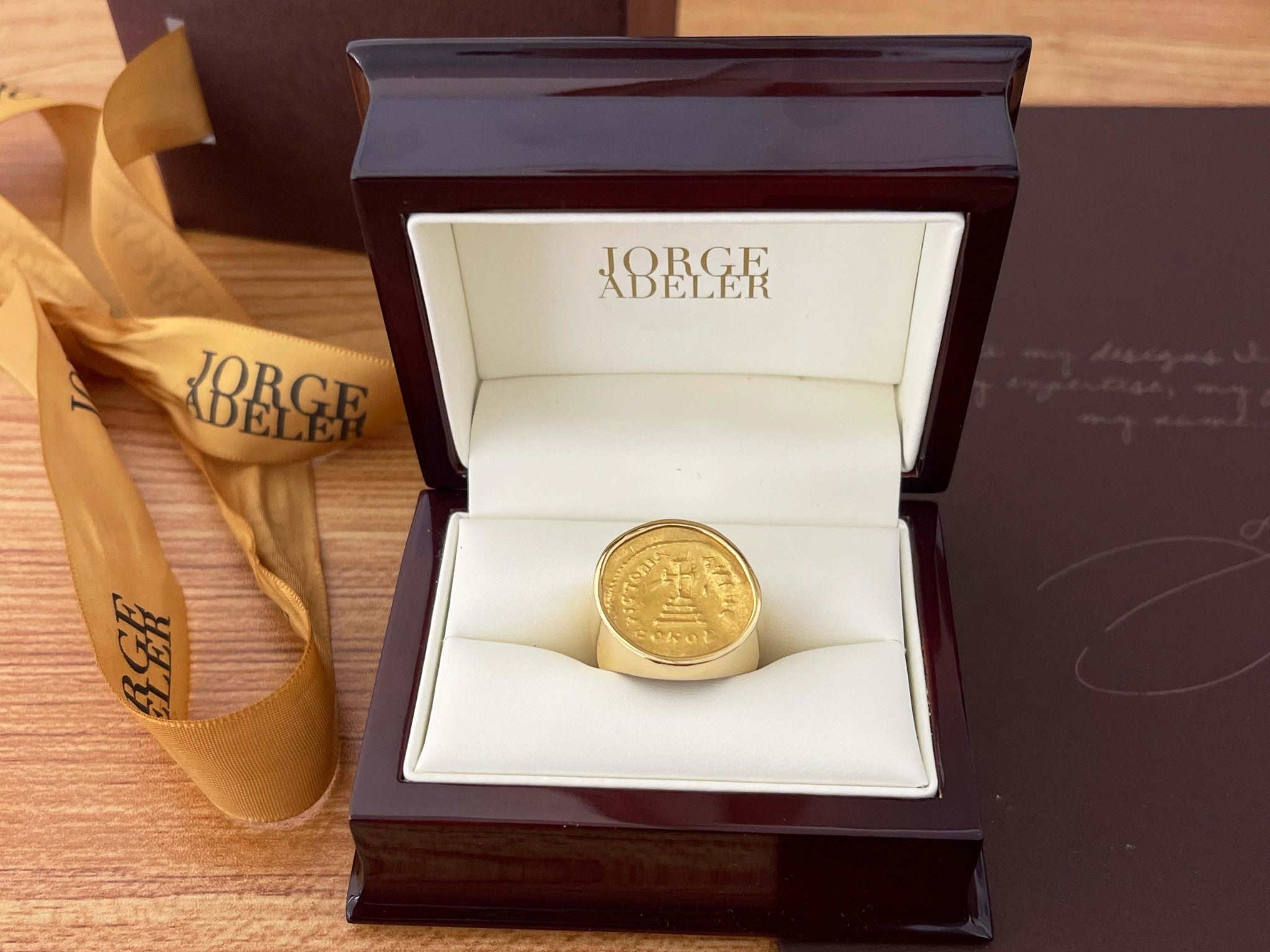Jorge Adeler Heraclius Gold Coin Ring in 18k Yellow Gold