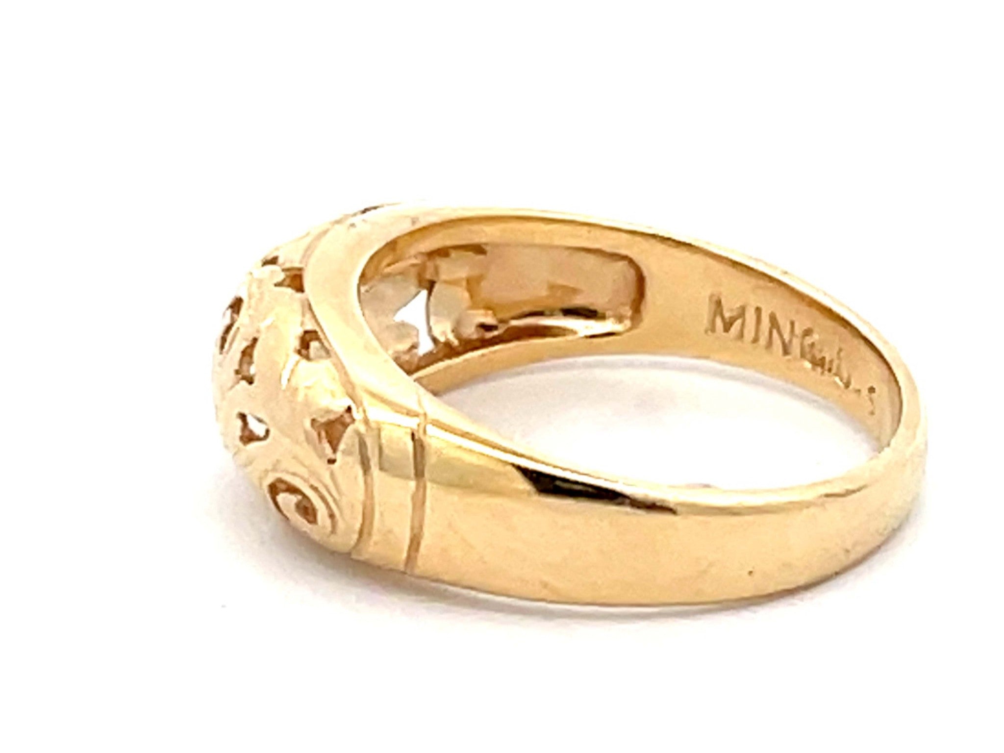 Mings Scroll Cutout Ring in 14k Yellow Gold