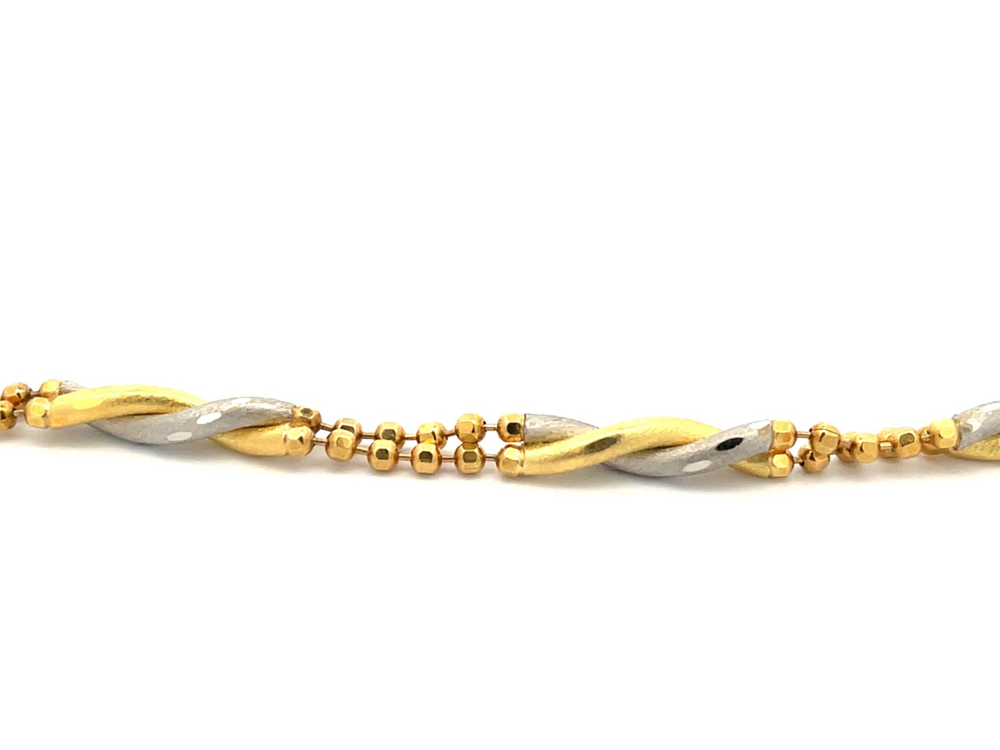 18k Yellow Gold and Platinum Chain Link Necklace
