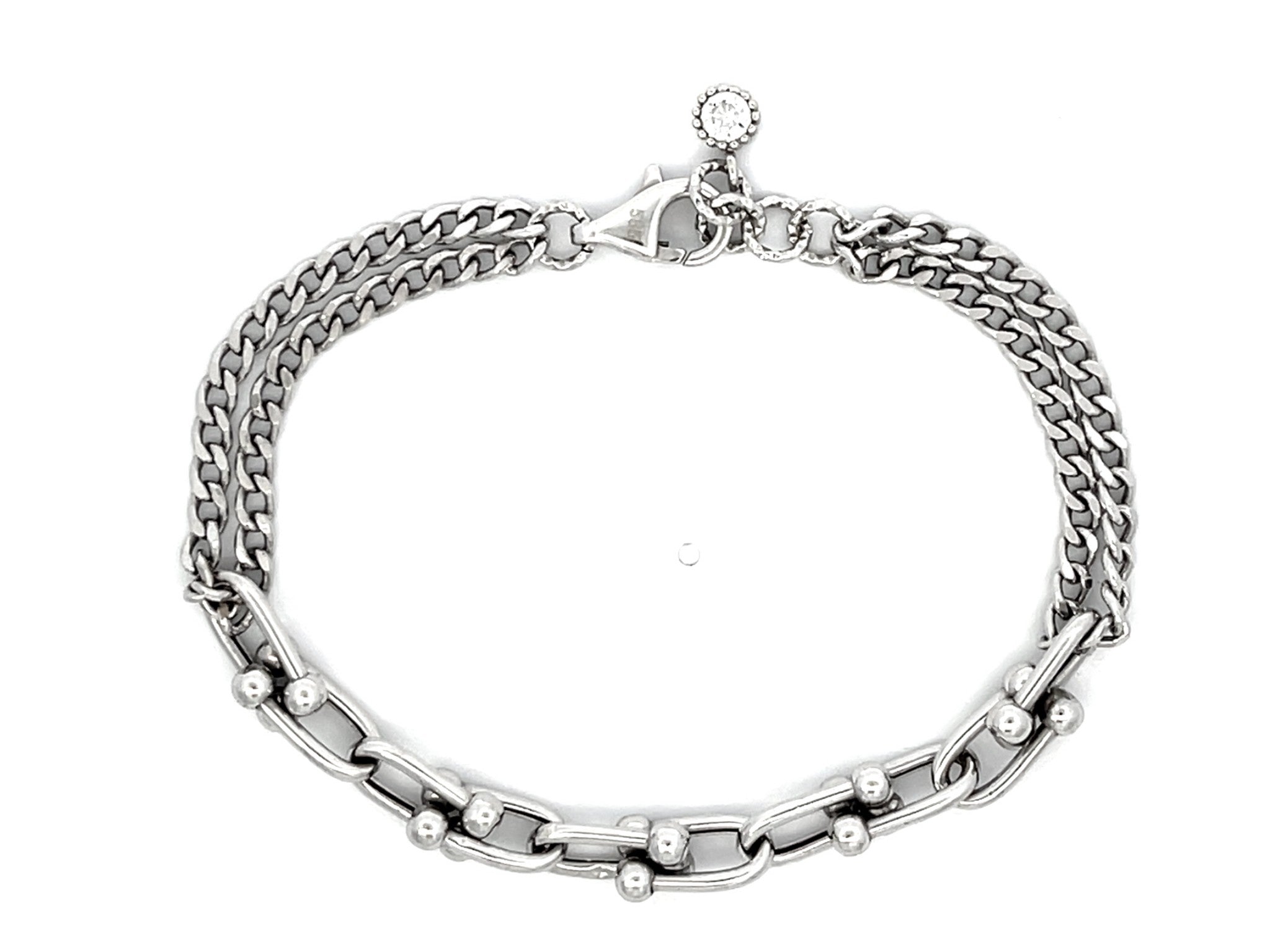 Genola Chain Link Bracelet in 14k White Gold