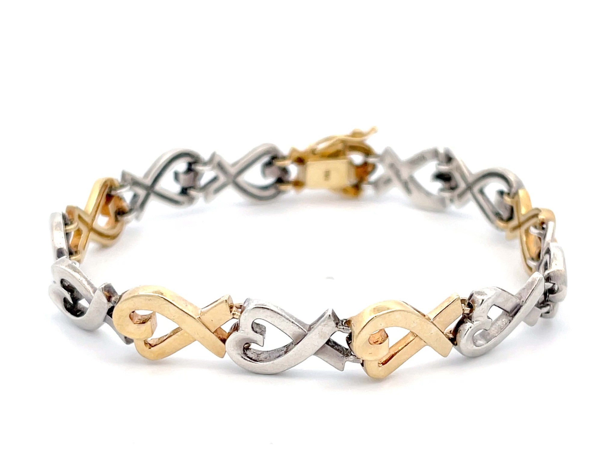 Tiffany and Co. Loving Heart Bracelet Sterling Silver and 18k Yellow Gold