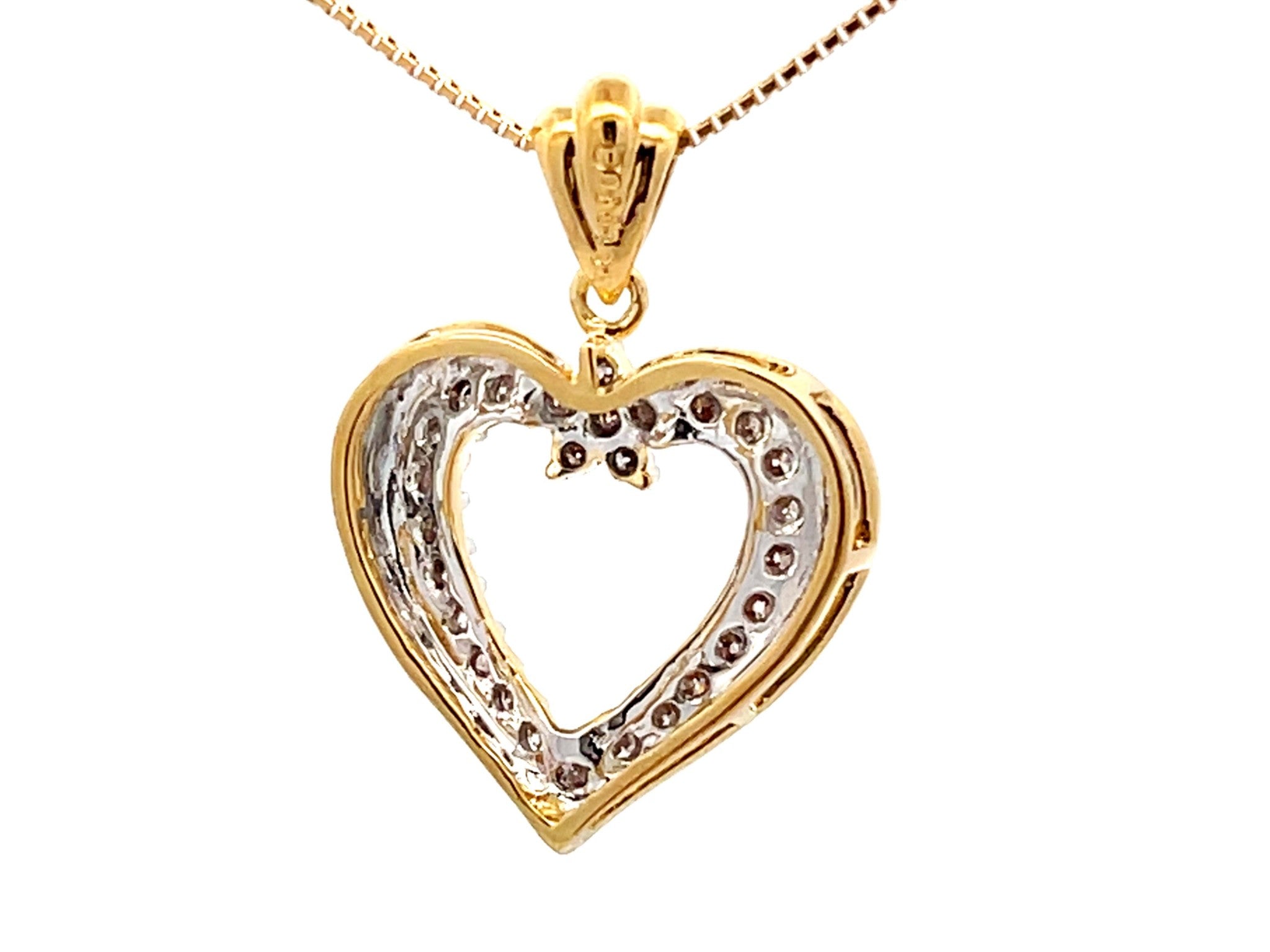 Diamond Heart Necklace 18k Yellow Gold