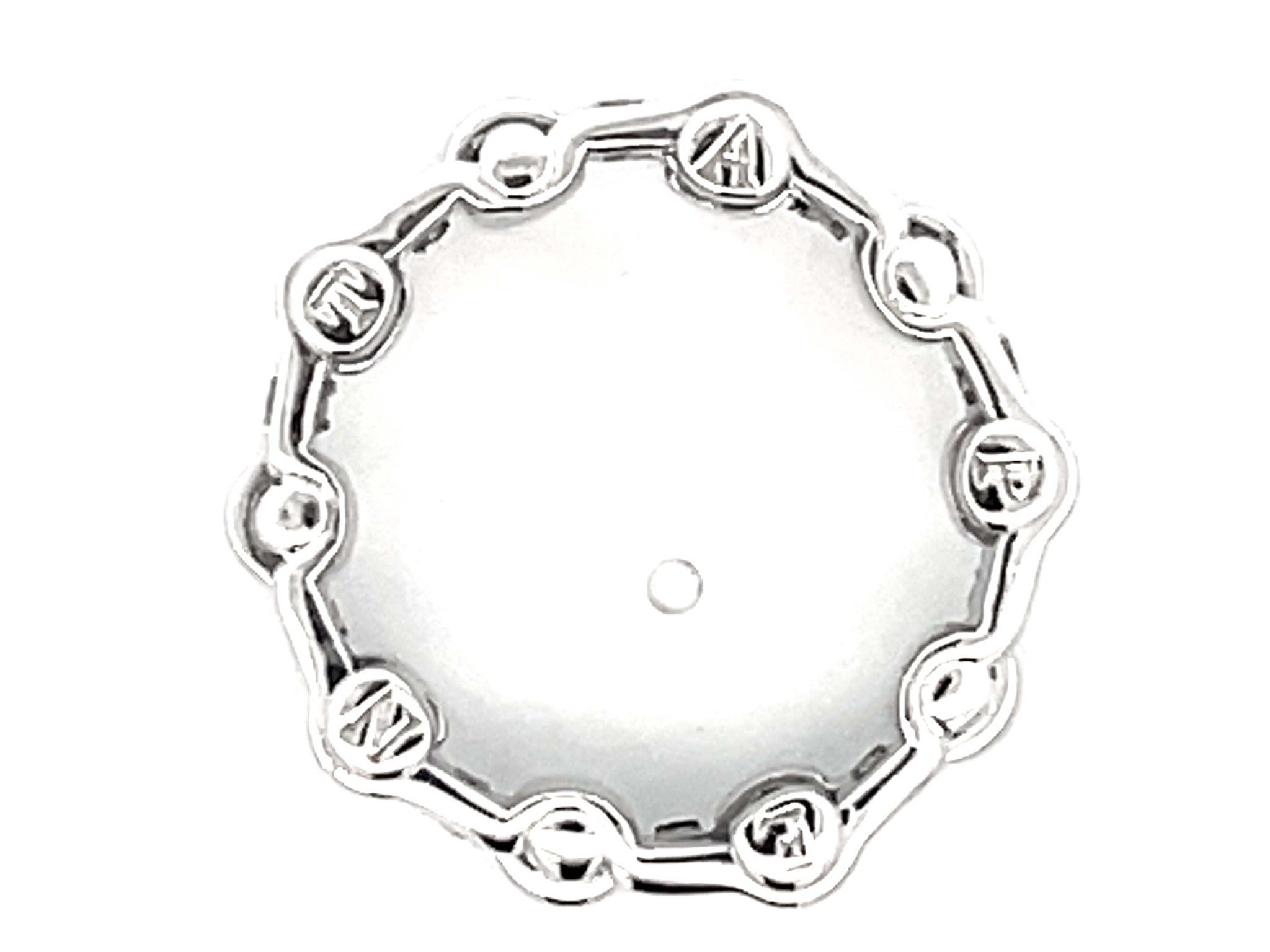 Diamond Alternating Riveted Wedding Band Ring in 18k White Gold