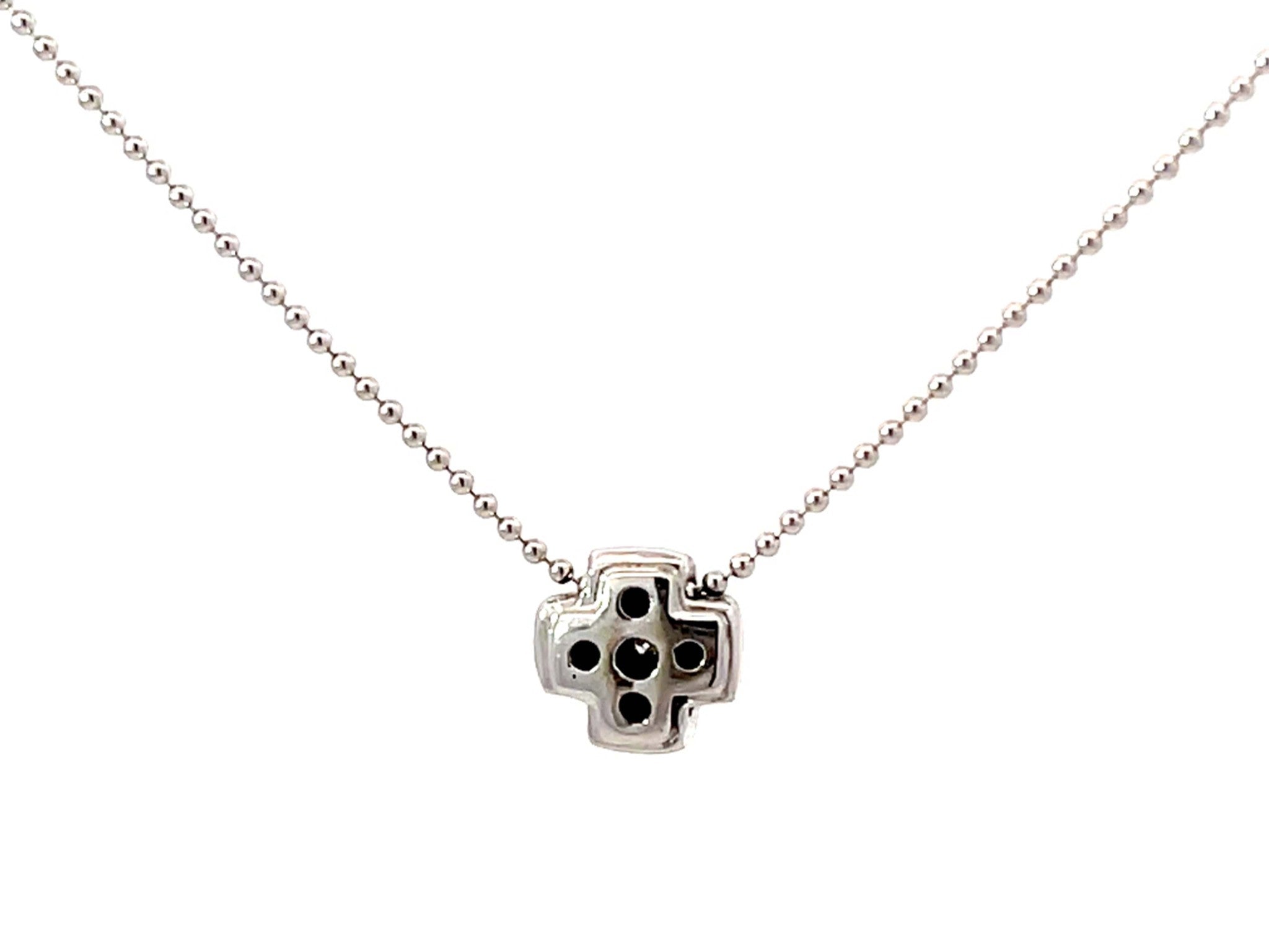 Small Diamond Cross Necklace 14k White Gold