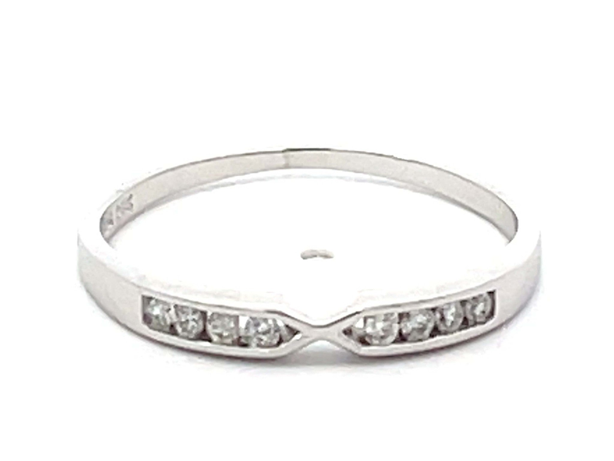 Diamond Stackable Band Ring 14k White Gold