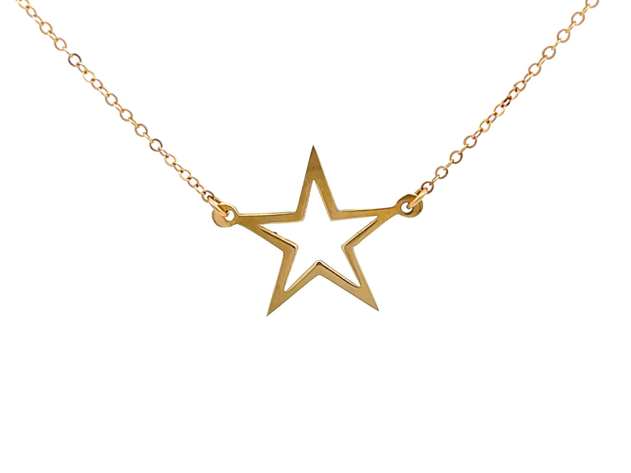 Star Necklace in 14k Yellow Gold