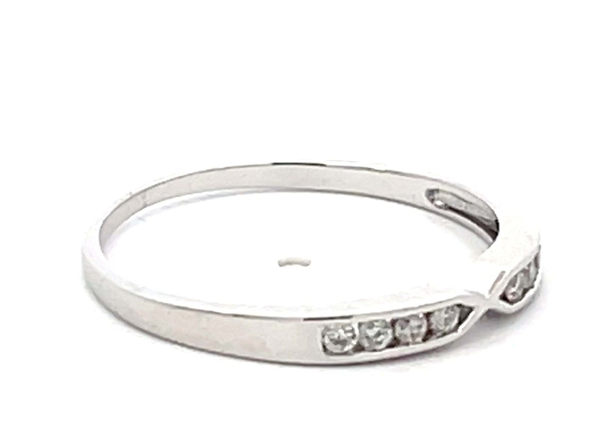 Diamond Stackable Band Ring 14k White Gold