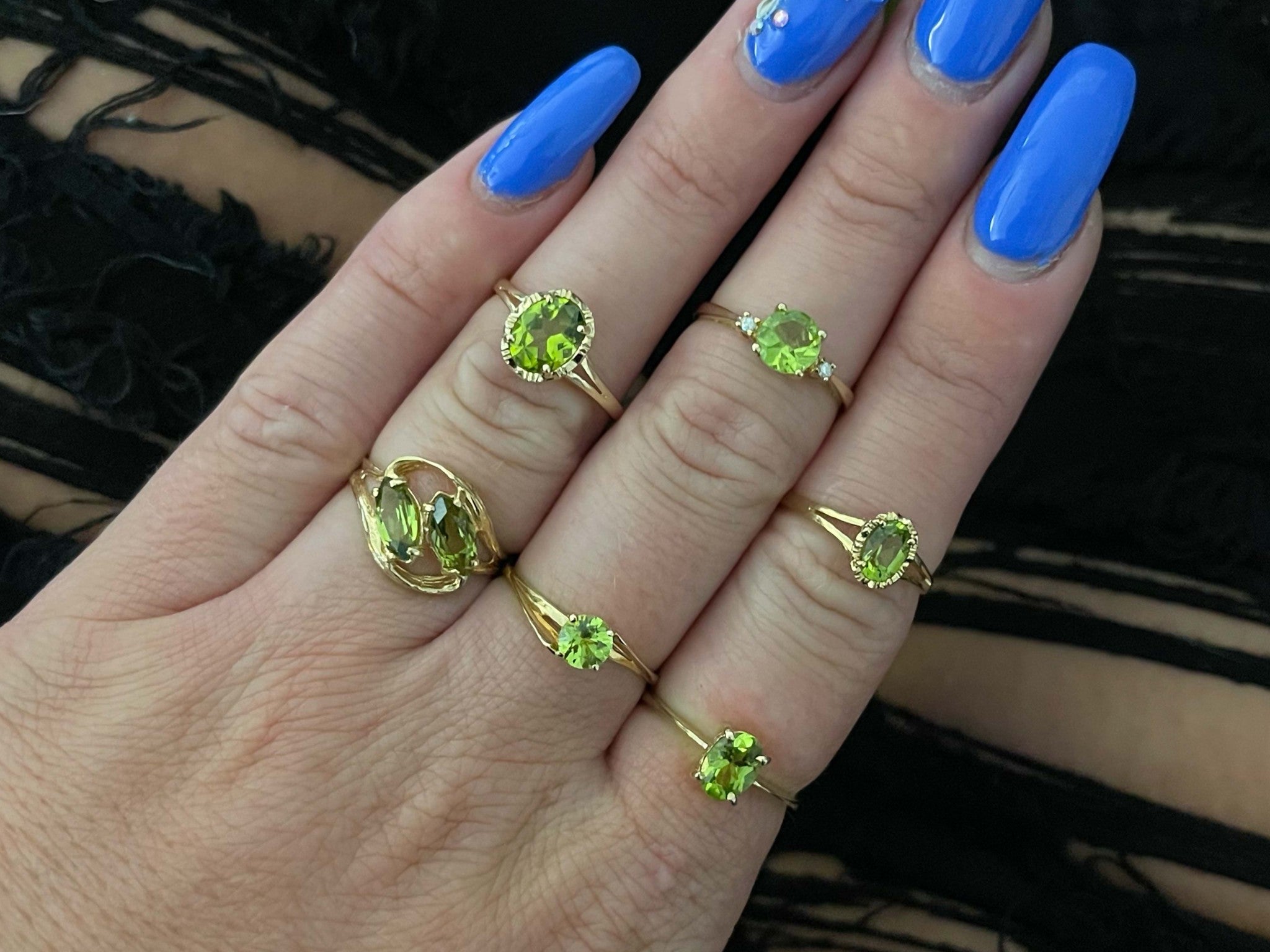 Double Marquise Peridot Ring in 14k Yellow Gold