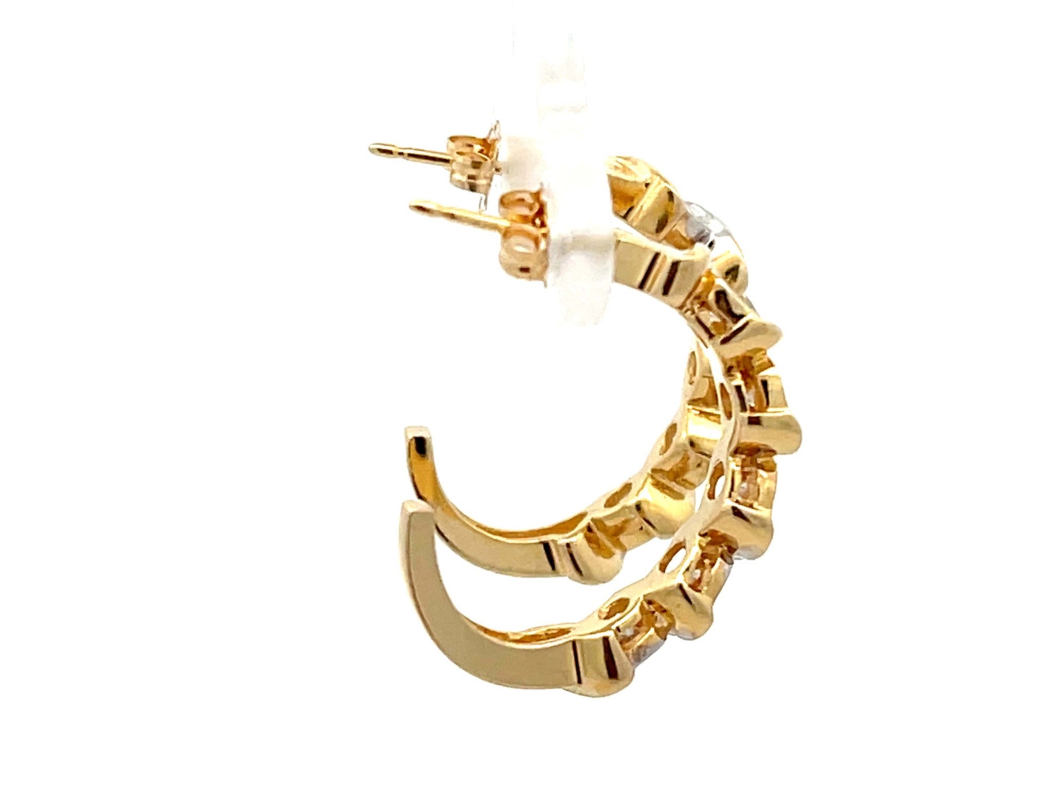 Diamond Wrap Earrings in 14k Yellow Gold